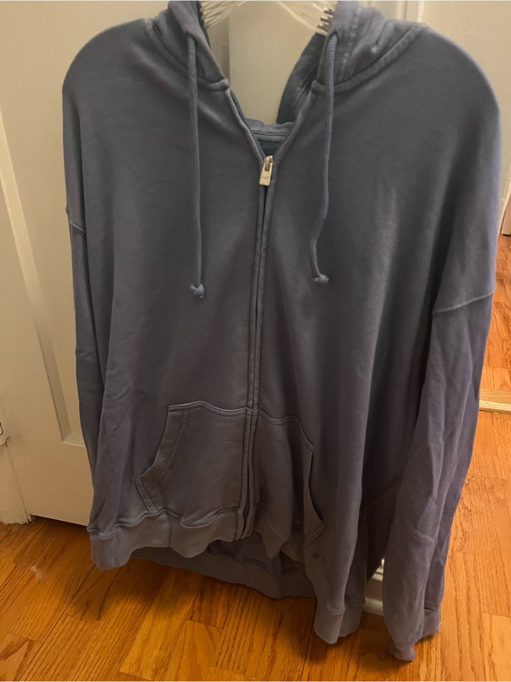 Never worn. Hollister blue zip up hoodie